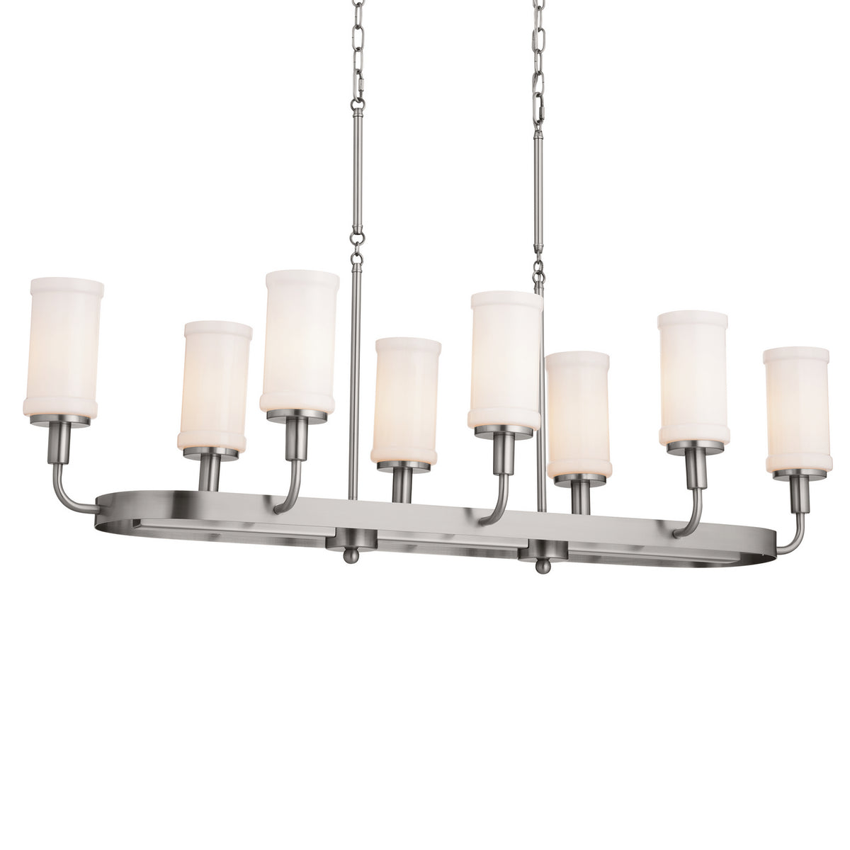 KICHLER 52453CLP Vetivene 46.5" 8 Light Linear Chandelier Classic Pewter