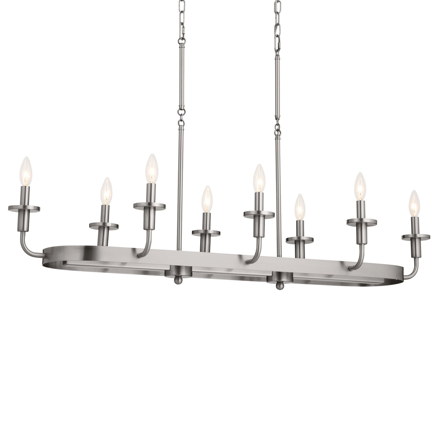 KICHLER 52453CLP Vetivene 46.5" 8 Light Linear Chandelier Classic Pewter