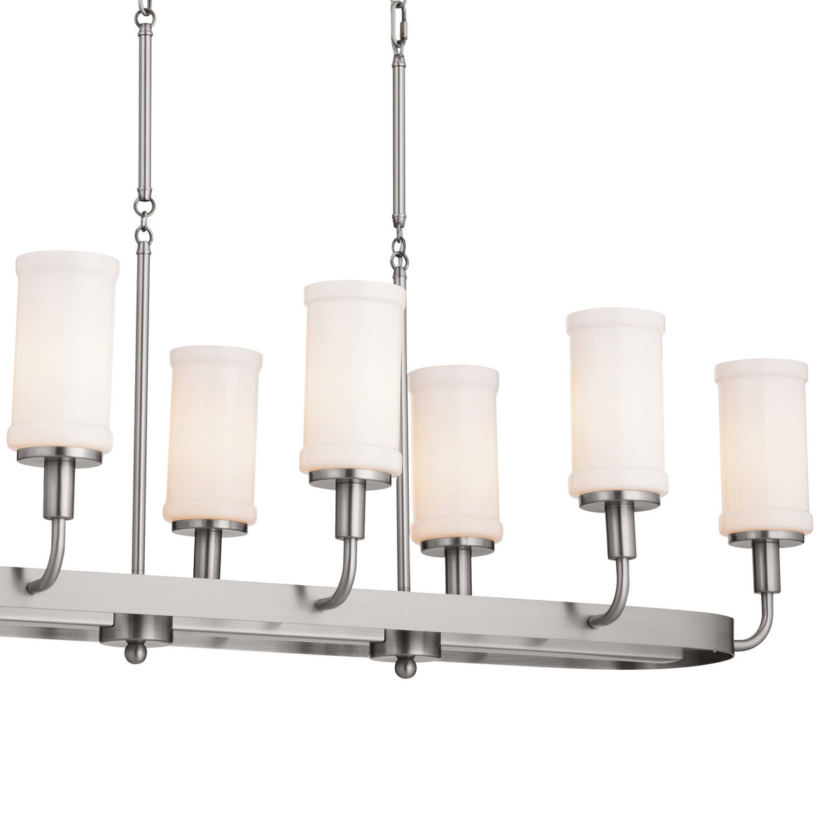 KICHLER 52453CLP Vetivene 46.5" 8 Light Linear Chandelier Classic Pewter