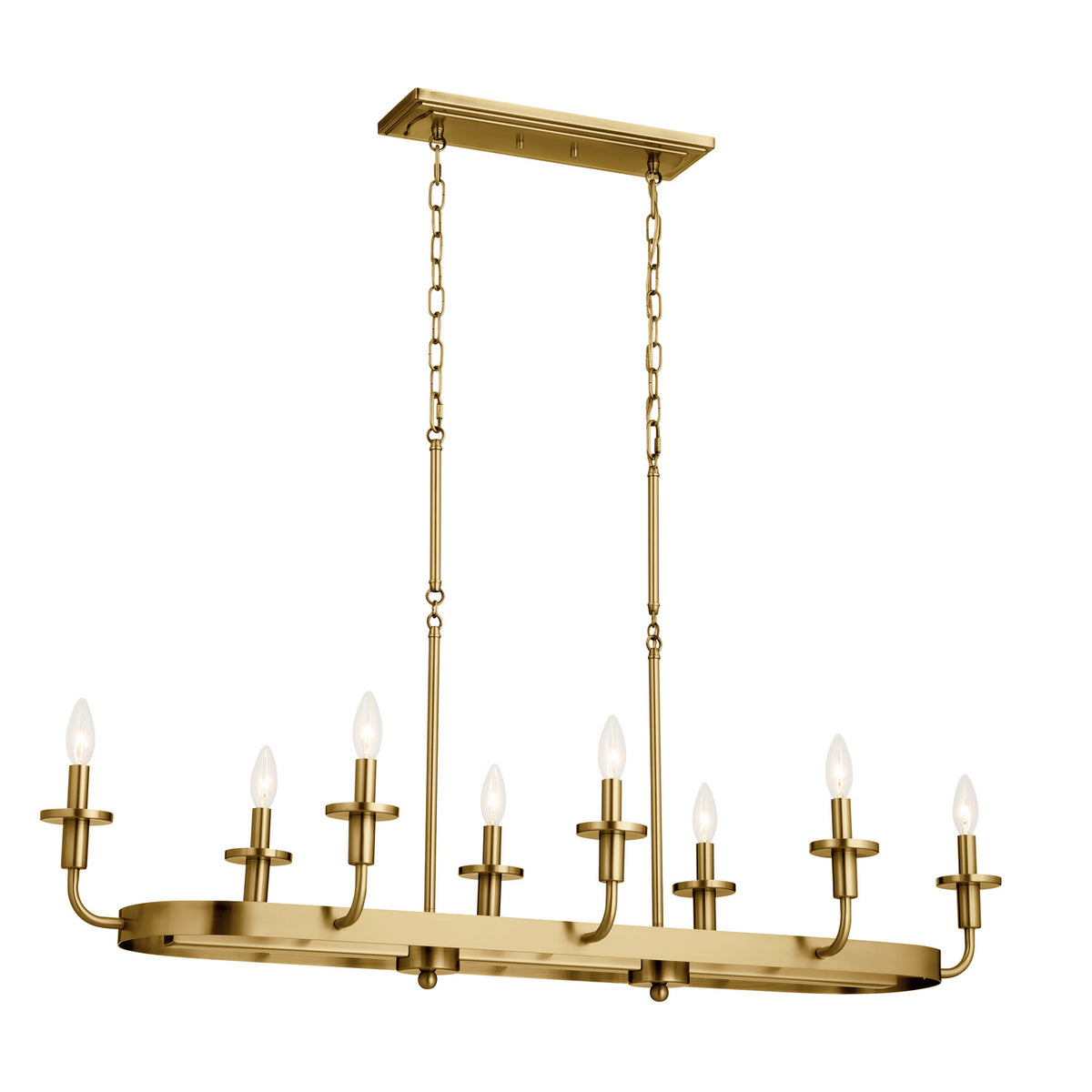 KICHLER 52453NBR Vetivene 46.5" 8 Light Linear Chandelier Natural Brass