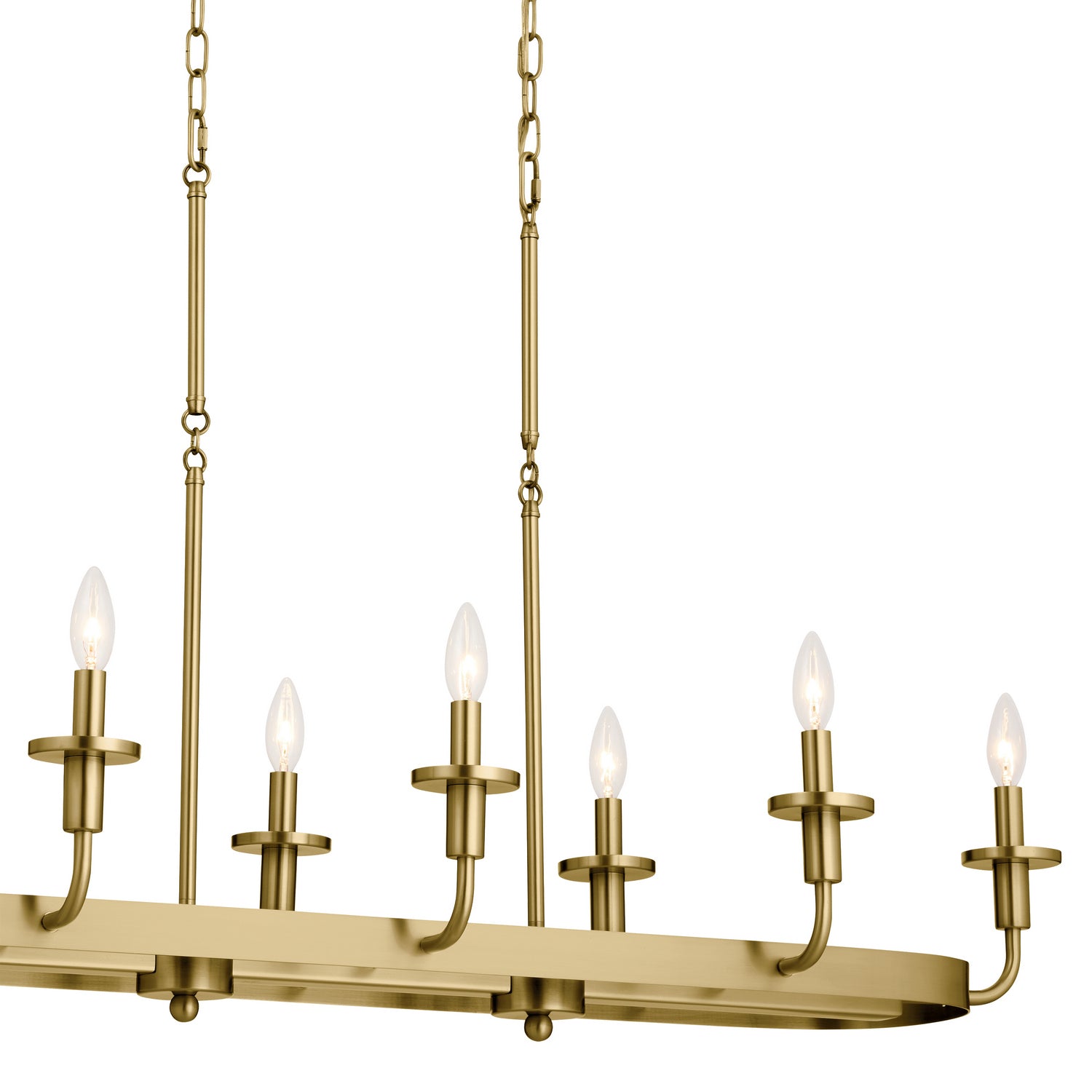KICHLER 52453NBR Vetivene 46.5" 8 Light Linear Chandelier Natural Brass