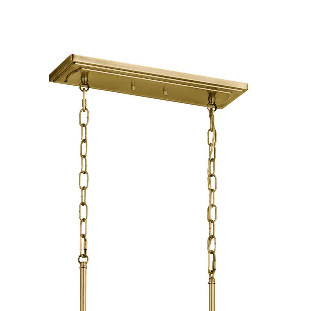 KICHLER 52453NBR Vetivene 46.5" 8 Light Linear Chandelier Natural Brass