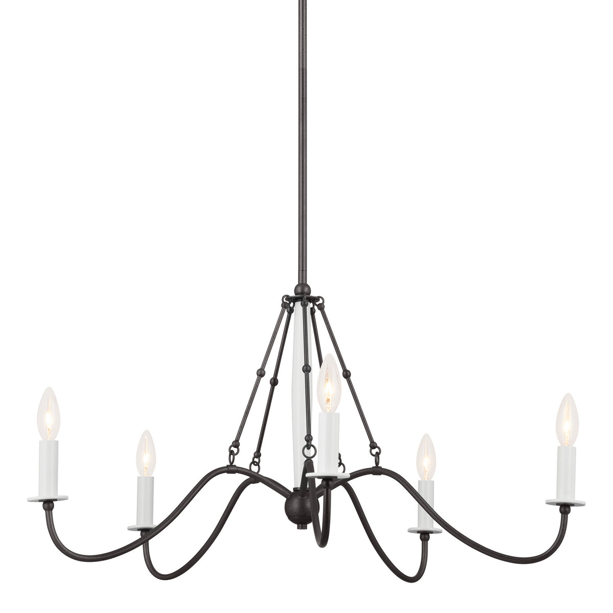 KICHLER 52455AVI Freesia 31.25" 5 Light Chandelier Anvil Iron