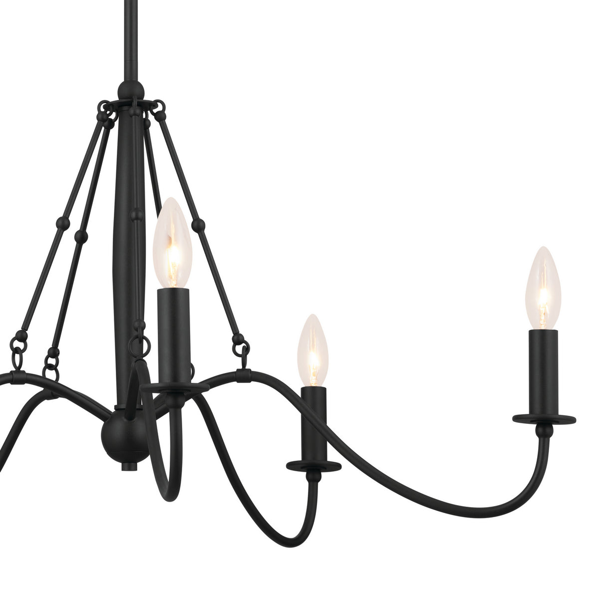 KICHLER 52455BKT Freesia 31.25" 5 Light Chandelier Textured Black