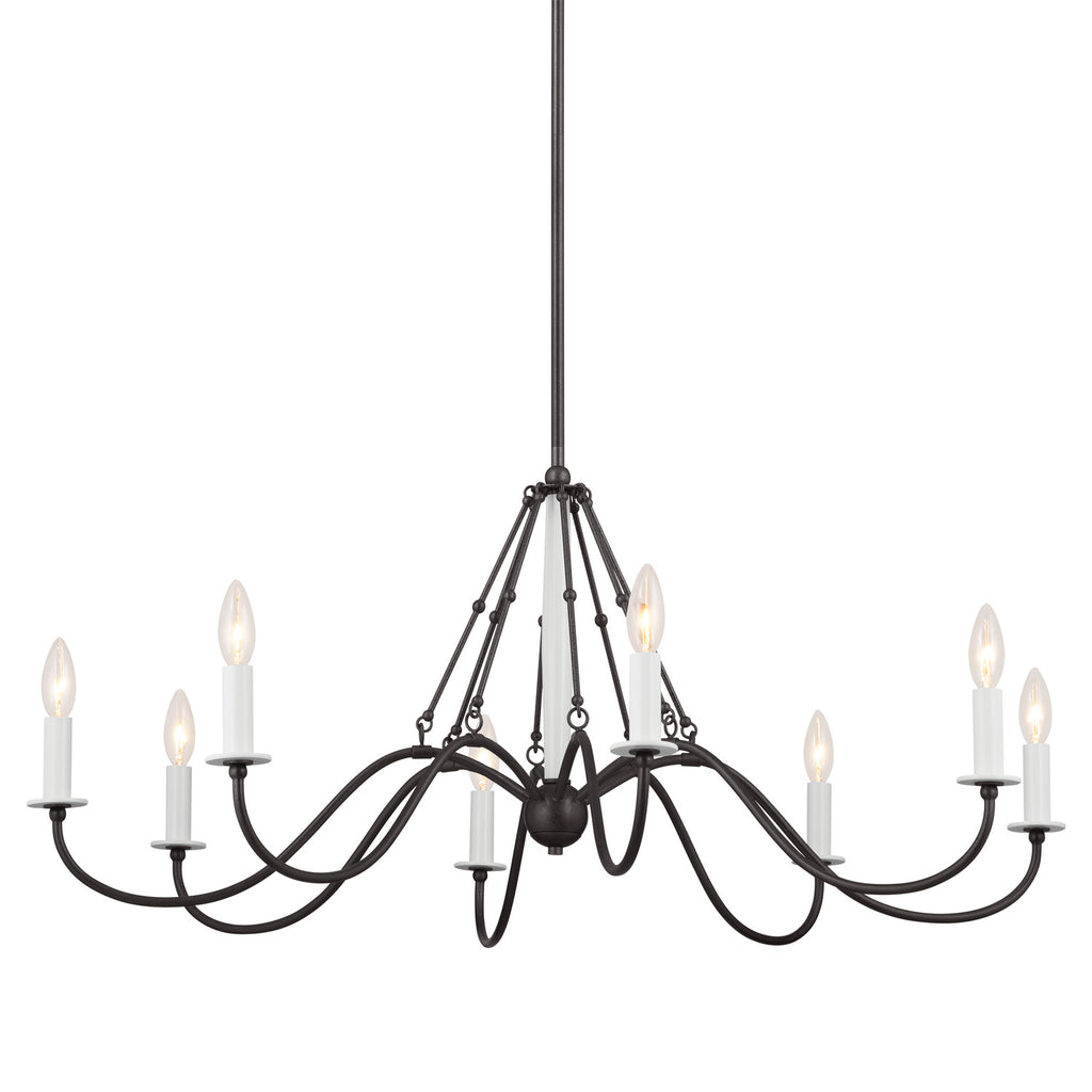 KICHLER 52456AVI Freesia 38" 8 Light Chandelier Anvil Iron