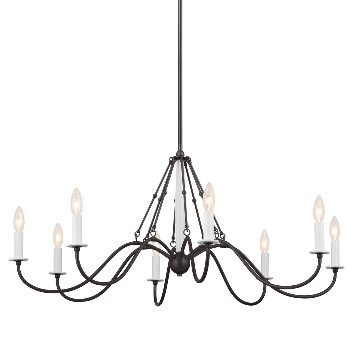 KICHLER 52456AVI Freesia 38" 8 Light Chandelier Anvil Iron