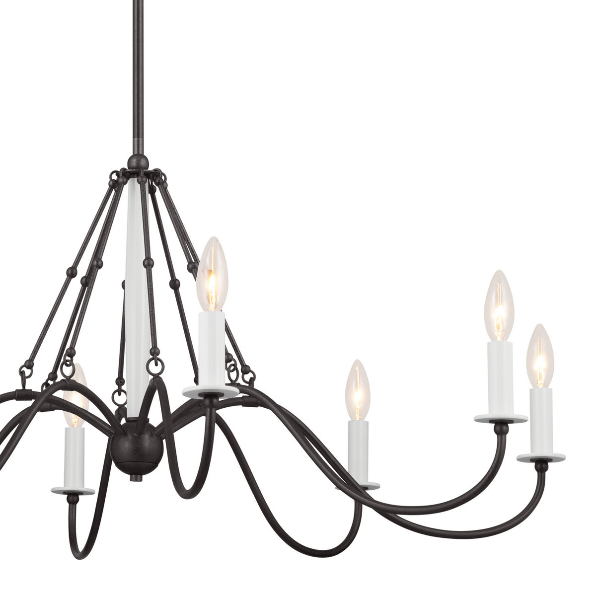 KICHLER 52456AVI Freesia 38" 8 Light Chandelier Anvil Iron