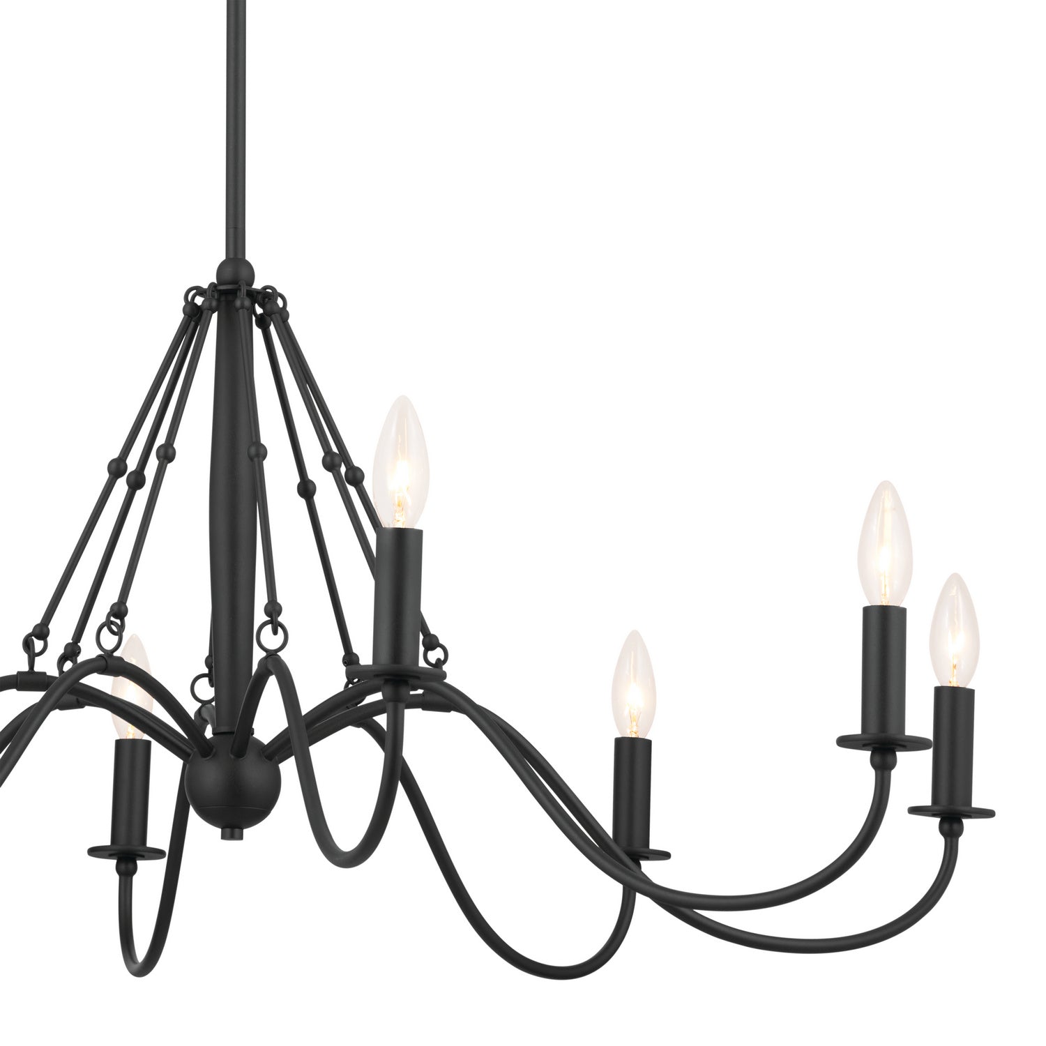 KICHLER 52456BKT Freesia 38" 8 Light Chandelier Textured Black