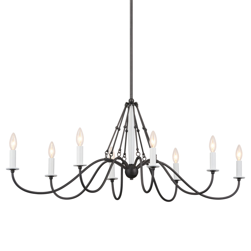 KICHLER 52457AVI Freesia 44" 8 Light Oval Chandelier Anvil Iron