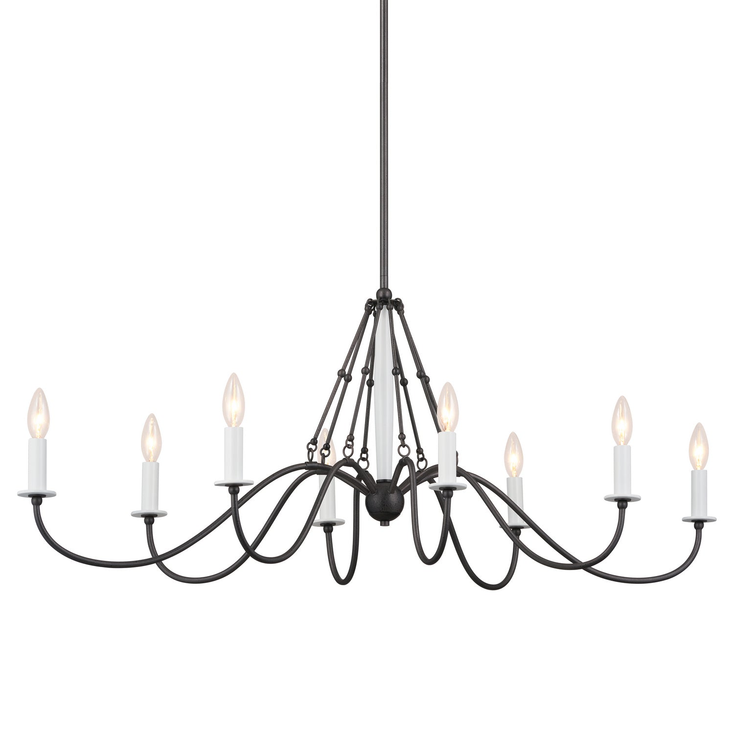 KICHLER 52457AVI Freesia 44" 8 Light Oval Chandelier Anvil Iron