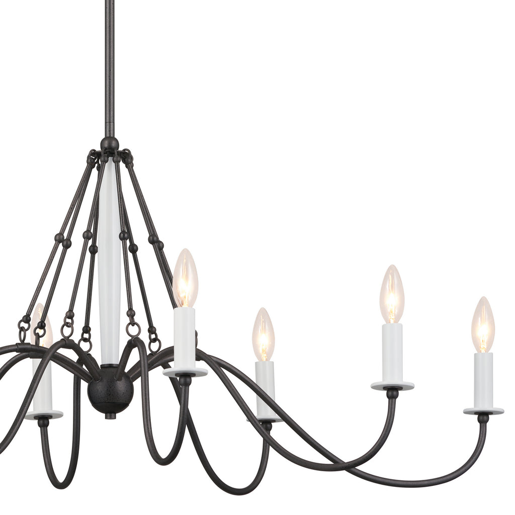 KICHLER 52457AVI Freesia 44" 8 Light Oval Chandelier Anvil Iron