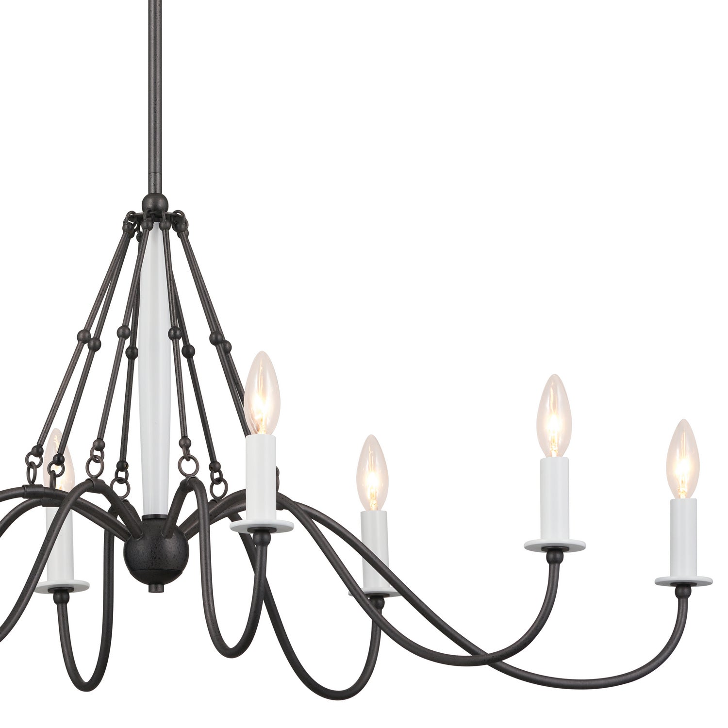 KICHLER 52457AVI Freesia 44" 8 Light Oval Chandelier Anvil Iron