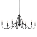 KICHLER 52457BKT Freesia 44" 8 Light Oval Chandelier Textured Black