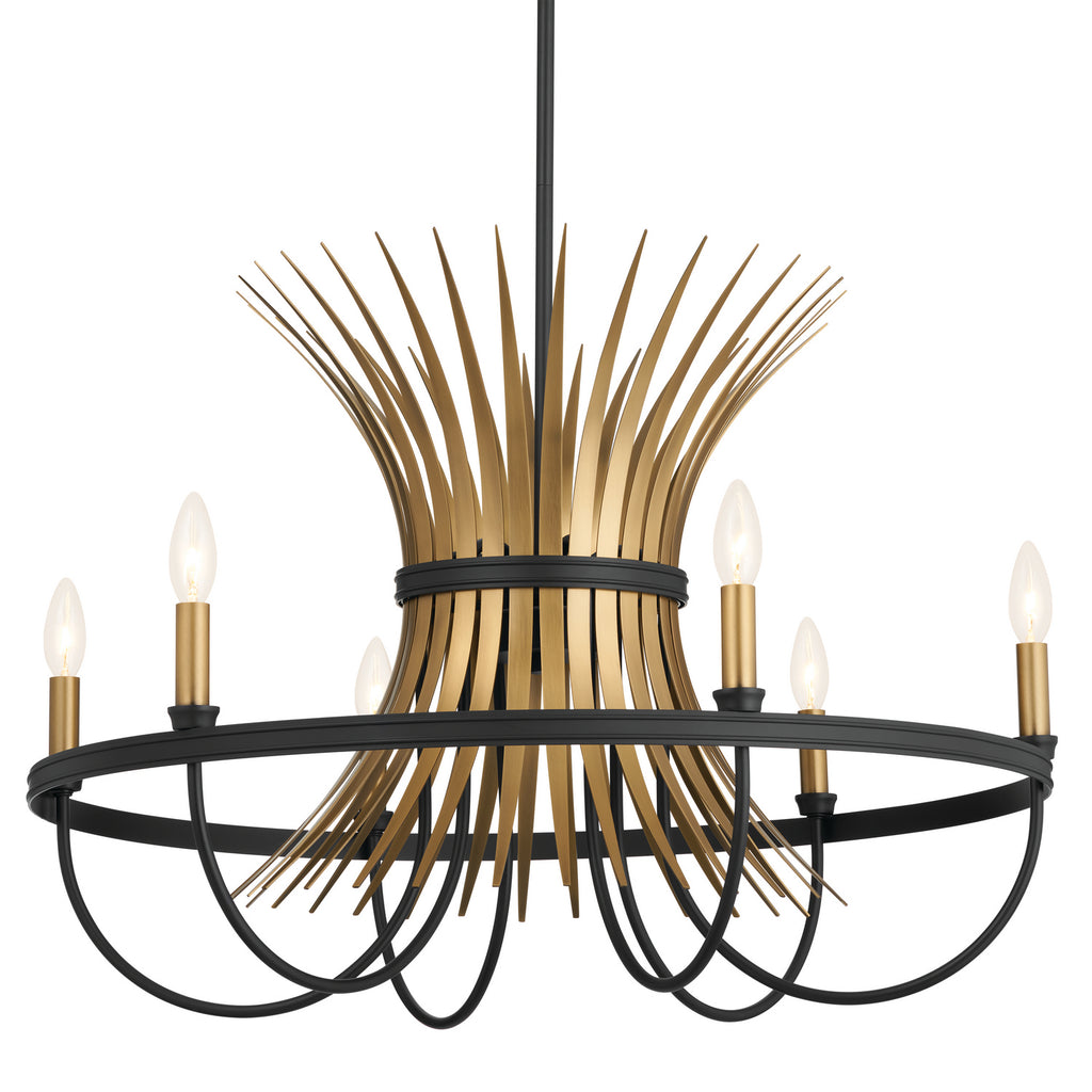 KICHLER 52458BK Felicity 29" 6 Light Chandelier Black
