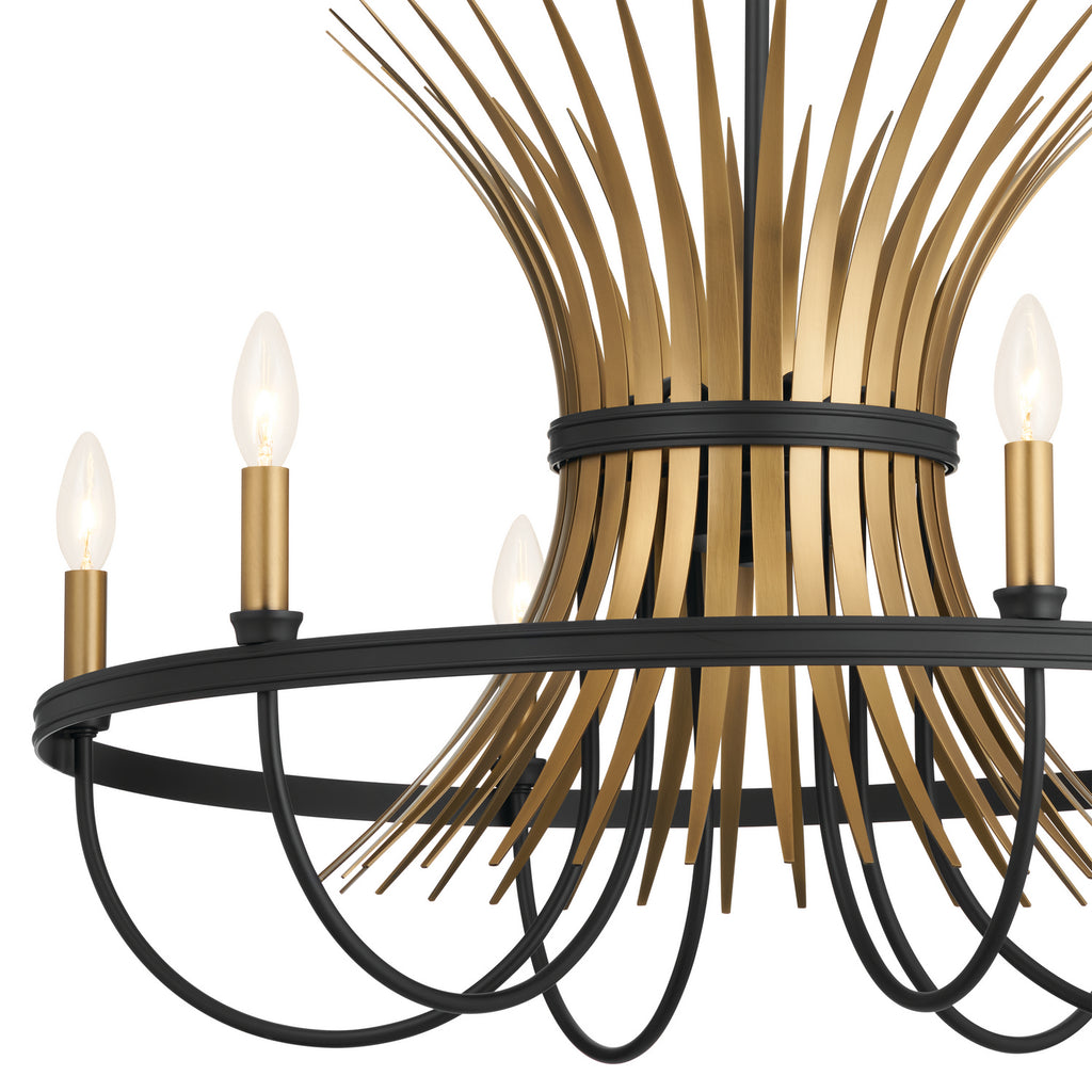 KICHLER 52458BK Felicity 29" 6 Light Chandelier Black