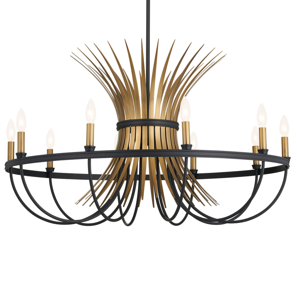 KICHLER 52459BK Felicity 37" 9 Light Chandelier Black