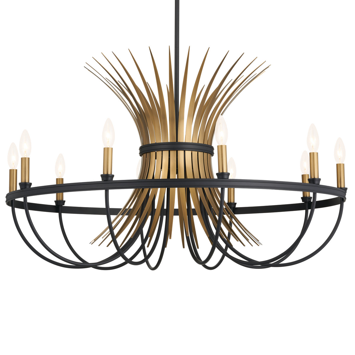 KICHLER 52459BK Felicity 37" 9 Light Chandelier Black