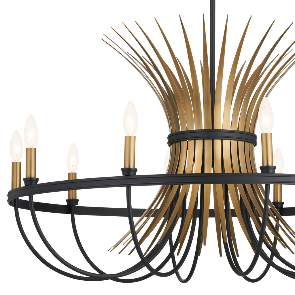KICHLER 52459BK Felicity 37" 9 Light Chandelier Black