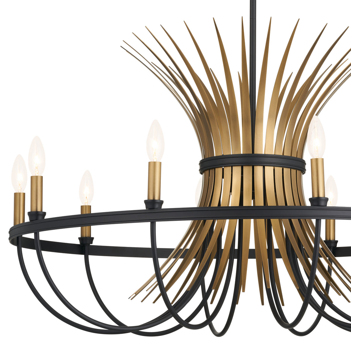 KICHLER 52459BK Felicity 37" 9 Light Chandelier Black