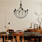 KICHLER 52462BKT Topiary 30" 6 Light Chandelier Textured Black