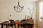 KICHLER 52462BKT Topiary 30" 6 Light Chandelier Textured Black