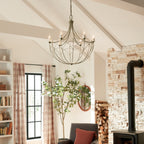 KICHLER 52462CHZ Topiary 30" 6 Light Chandelier Character Bronze