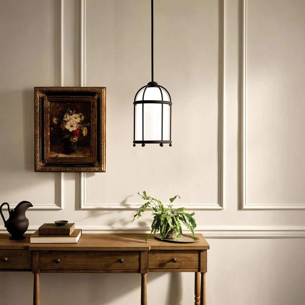 KICHLER 52464BKT Topiary 10" 1 Light Pendant Textured Black