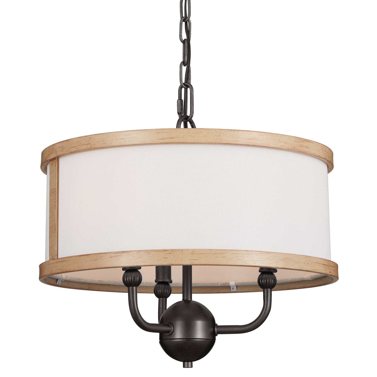 KICHLER 52465AVI Heddle 15" 3 Light Convertible Chandelier Anvil Iron
