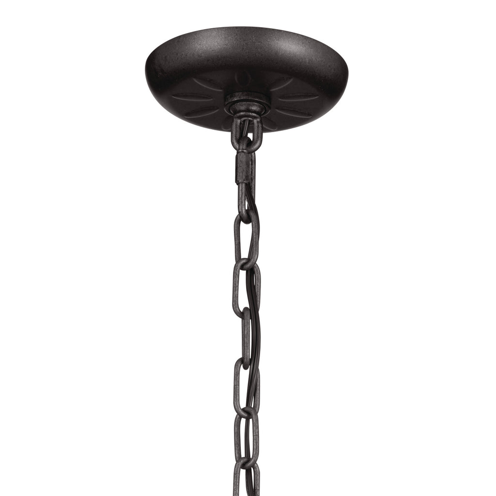 KICHLER 52465AVI Heddle 15" 3 Light Convertible Chandelier Anvil Iron