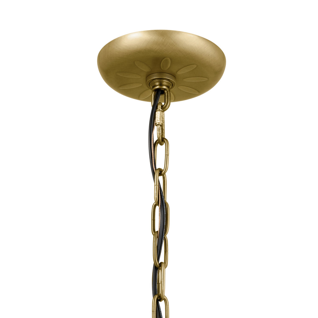 KICHLER 52465NBR Heddle 15" 3 Light Convertible Chandelier Natural Brass