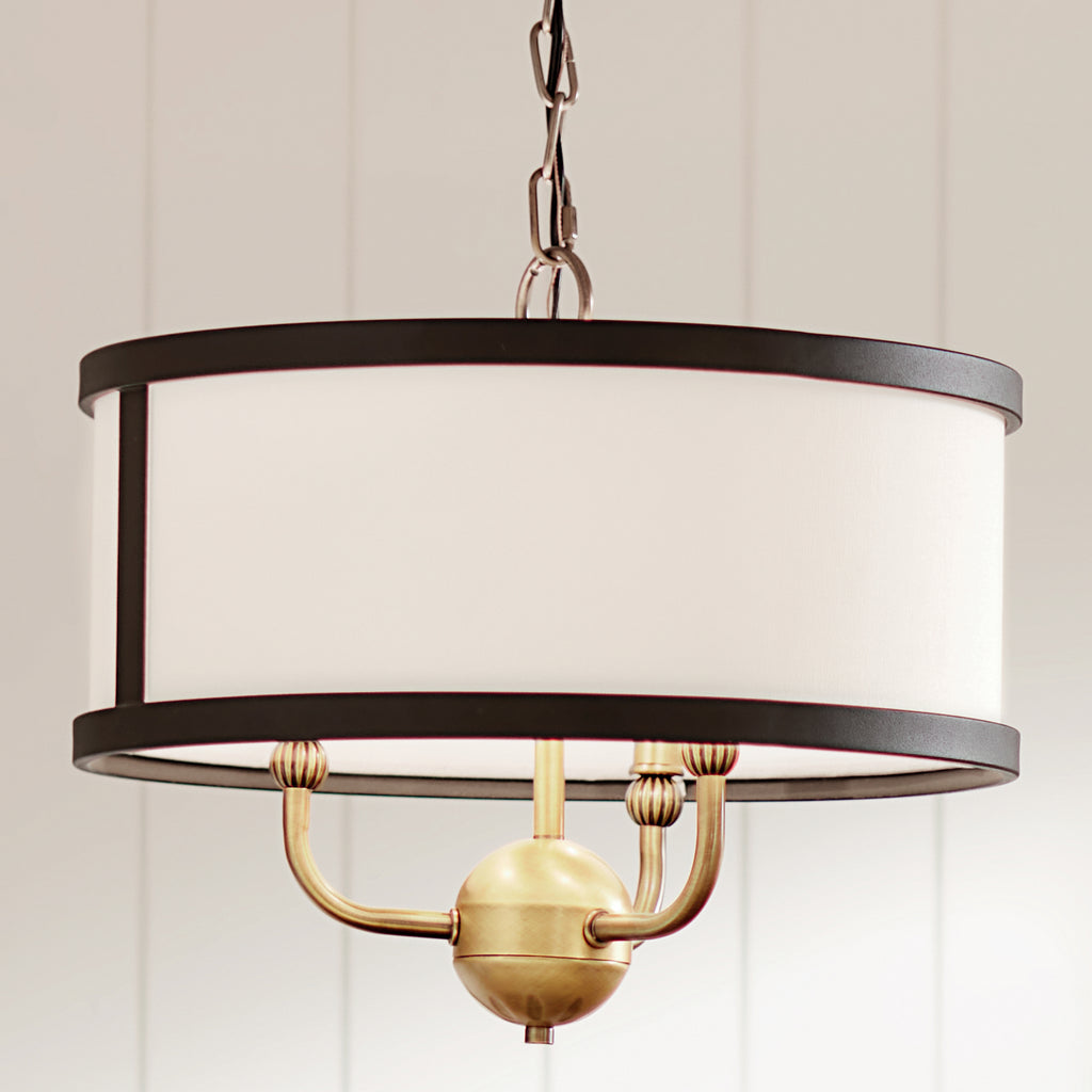 KICHLER 52465NBR Heddle 15" 3 Light Convertible Chandelier Natural Brass