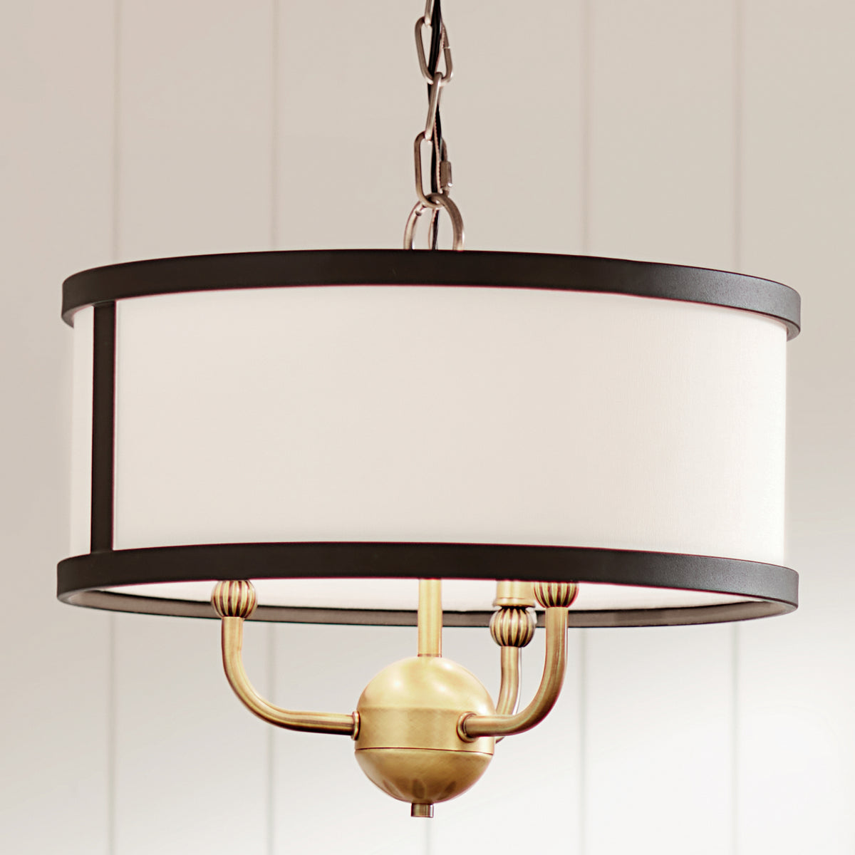 KICHLER 52465NBR Heddle 15" 3 Light Convertible Chandelier Natural Brass