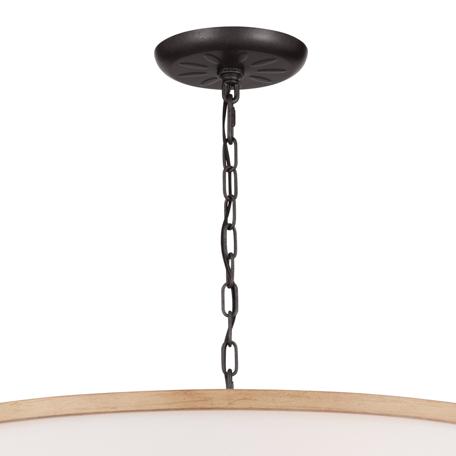 KICHLER 52466AVI Heddle 30" 6 Light Chandelier Anvil Iron