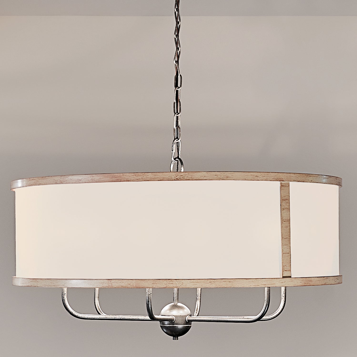 KICHLER 52466AVI Heddle 30" 6 Light Chandelier Anvil Iron