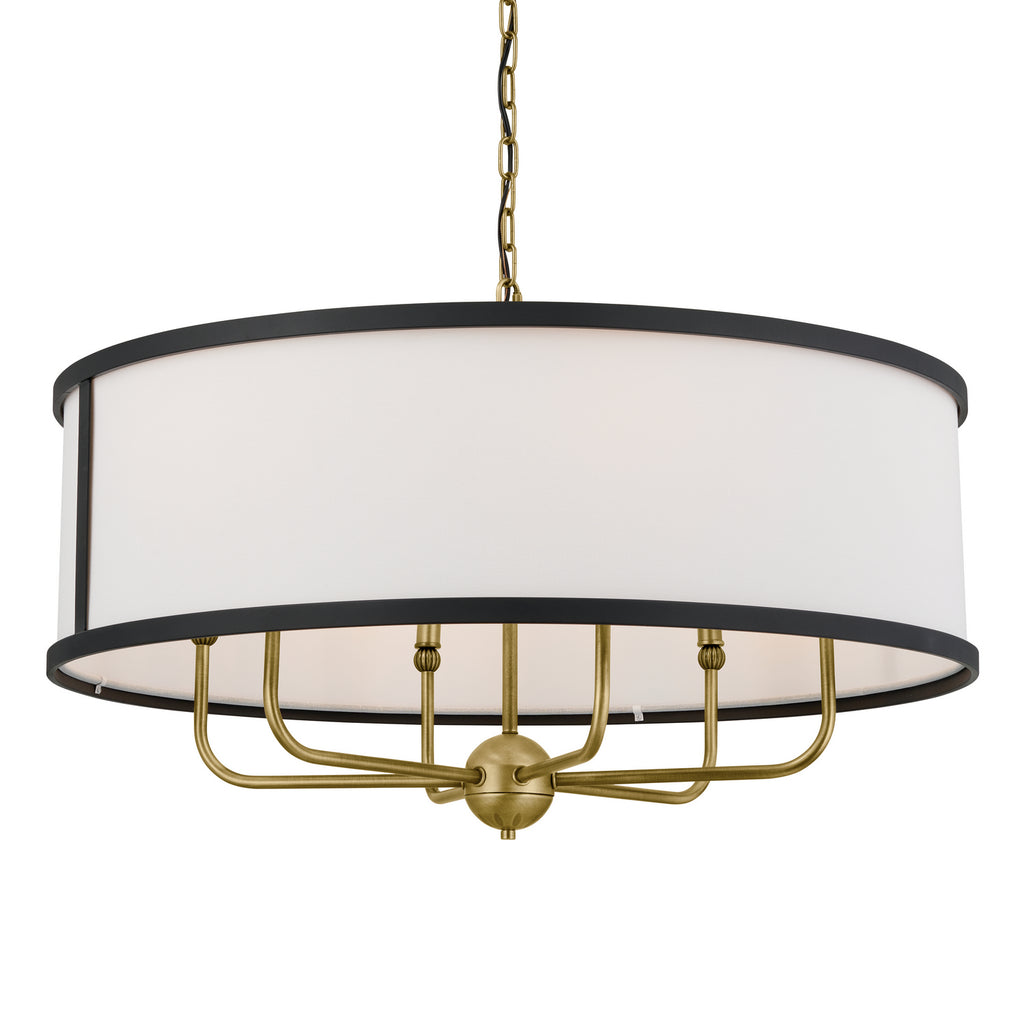 KICHLER 52466NBR Heddle 30" 6 Light Chandelier Natural Brass