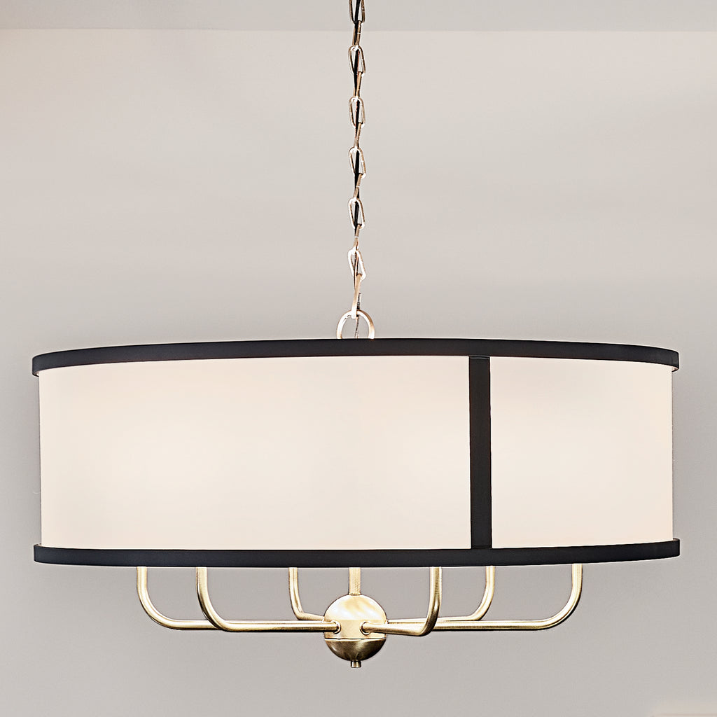 KICHLER 52466NBR Heddle 30" 6 Light Chandelier Natural Brass