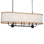 KICHLER 52467AVI Heddle 42.5" 8 Light Linear Chandelier Anvil Iron