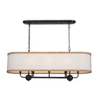 KICHLER 52467AVI Heddle 42.5" 8 Light Linear Chandelier Anvil Iron
