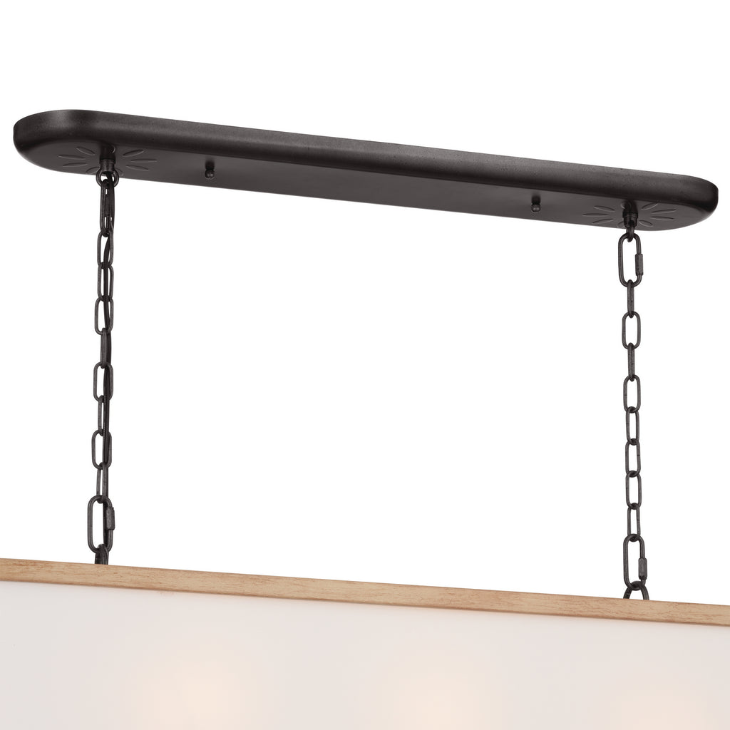 KICHLER 52467AVI Heddle 42.5" 8 Light Linear Chandelier Anvil Iron