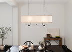 KICHLER 52467AVI Heddle 42.5" 8 Light Linear Chandelier Anvil Iron