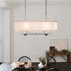 KICHLER 52467AVI Heddle 42.5" 8 Light Linear Chandelier Anvil Iron
