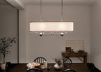 KICHLER 52467AVI Heddle 42.5" 8 Light Linear Chandelier Anvil Iron