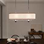 KICHLER 52467AVI Heddle 42.5" 8 Light Linear Chandelier Anvil Iron