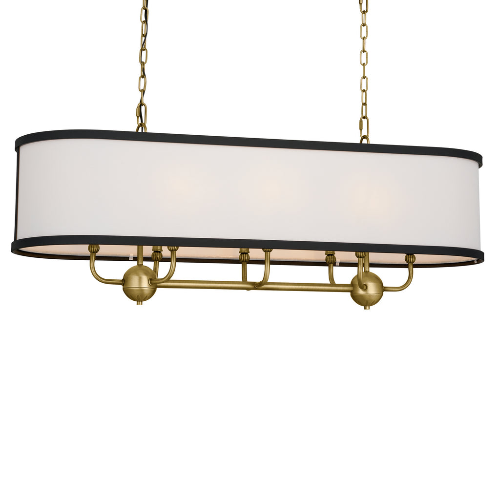KICHLER 52467NBR Heddle 42.5" 8 Light Linear Chandelier Natural Brass