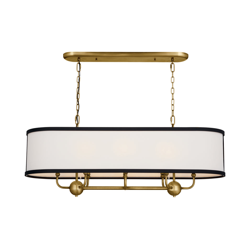 KICHLER 52467NBR Heddle 42.5" 8 Light Linear Chandelier Natural Brass