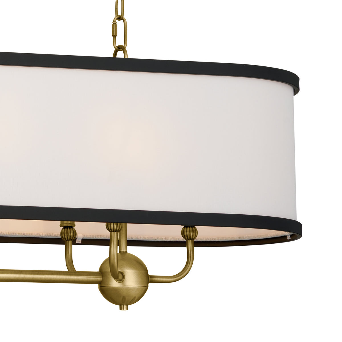 KICHLER 52467NBR Heddle 42.5" 8 Light Linear Chandelier Natural Brass
