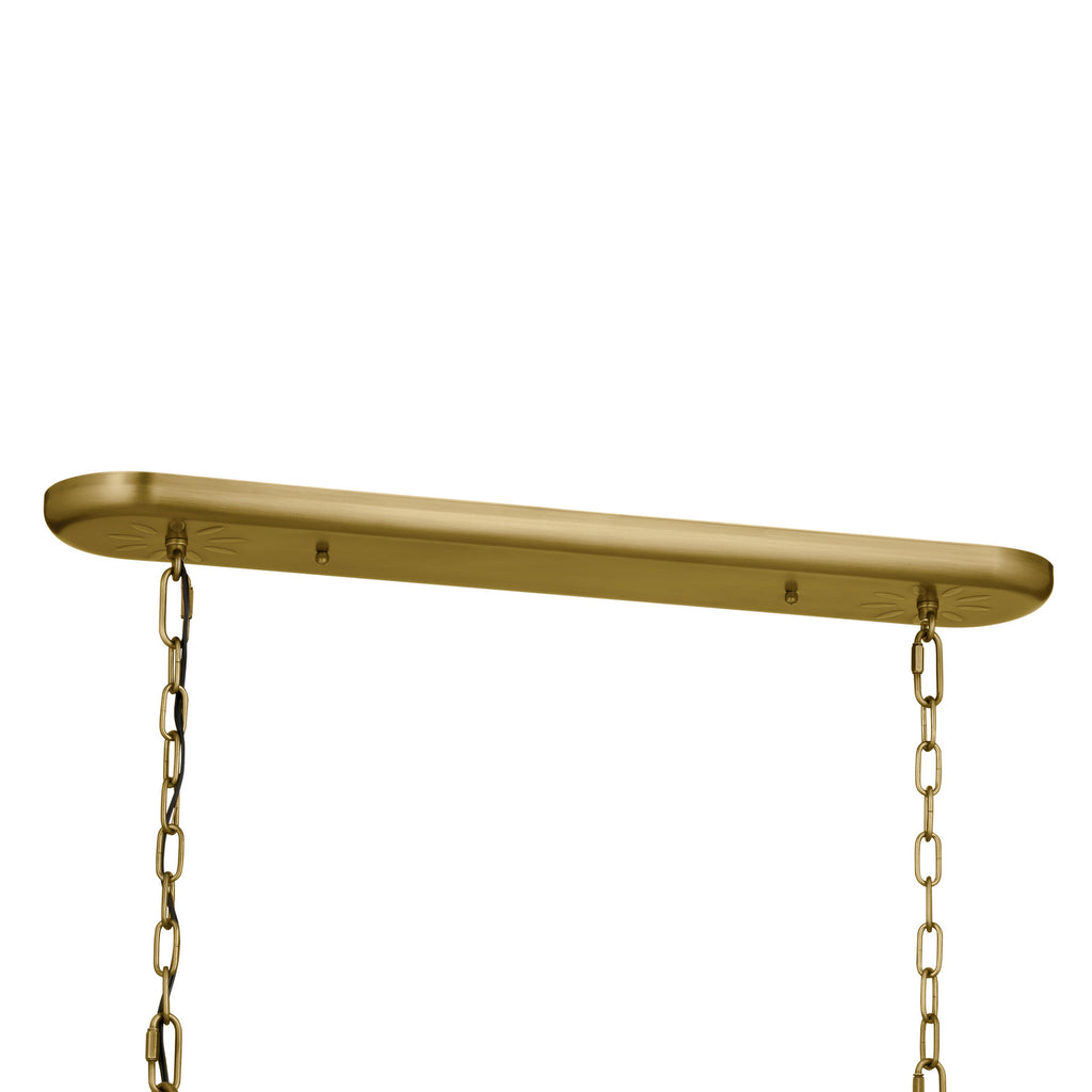 KICHLER 52467NBR Heddle 42.5" 8 Light Linear Chandelier Natural Brass