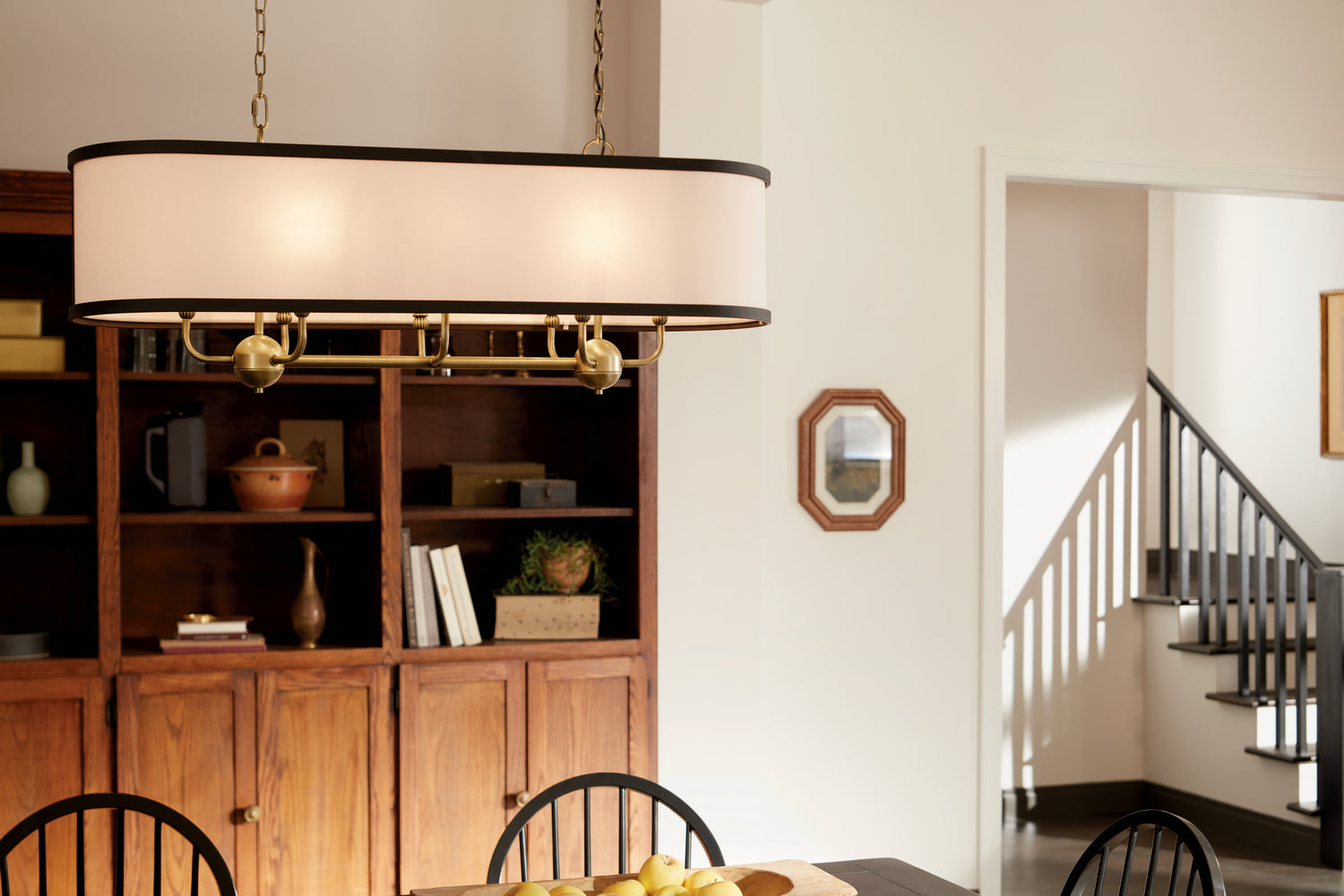KICHLER 52467NBR Heddle 42.5" 8 Light Linear Chandelier Natural Brass