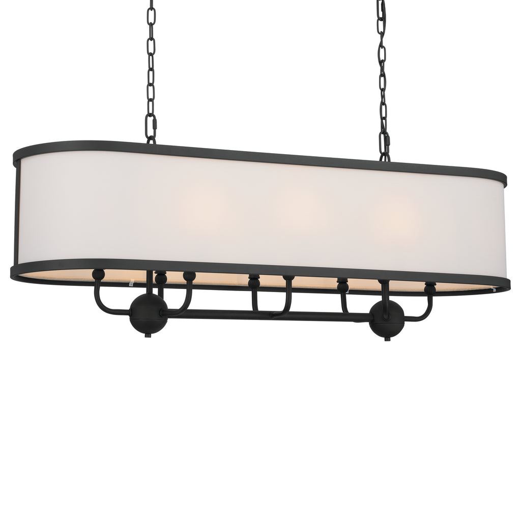 KICHLER 52467BKT Heddle 42.5" 8 Light Linear Chandelier Textured Black