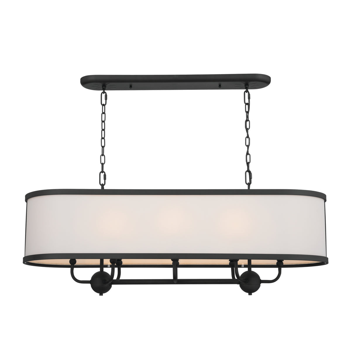 KICHLER 52467BKT Heddle 42.5" 8 Light Linear Chandelier Textured Black